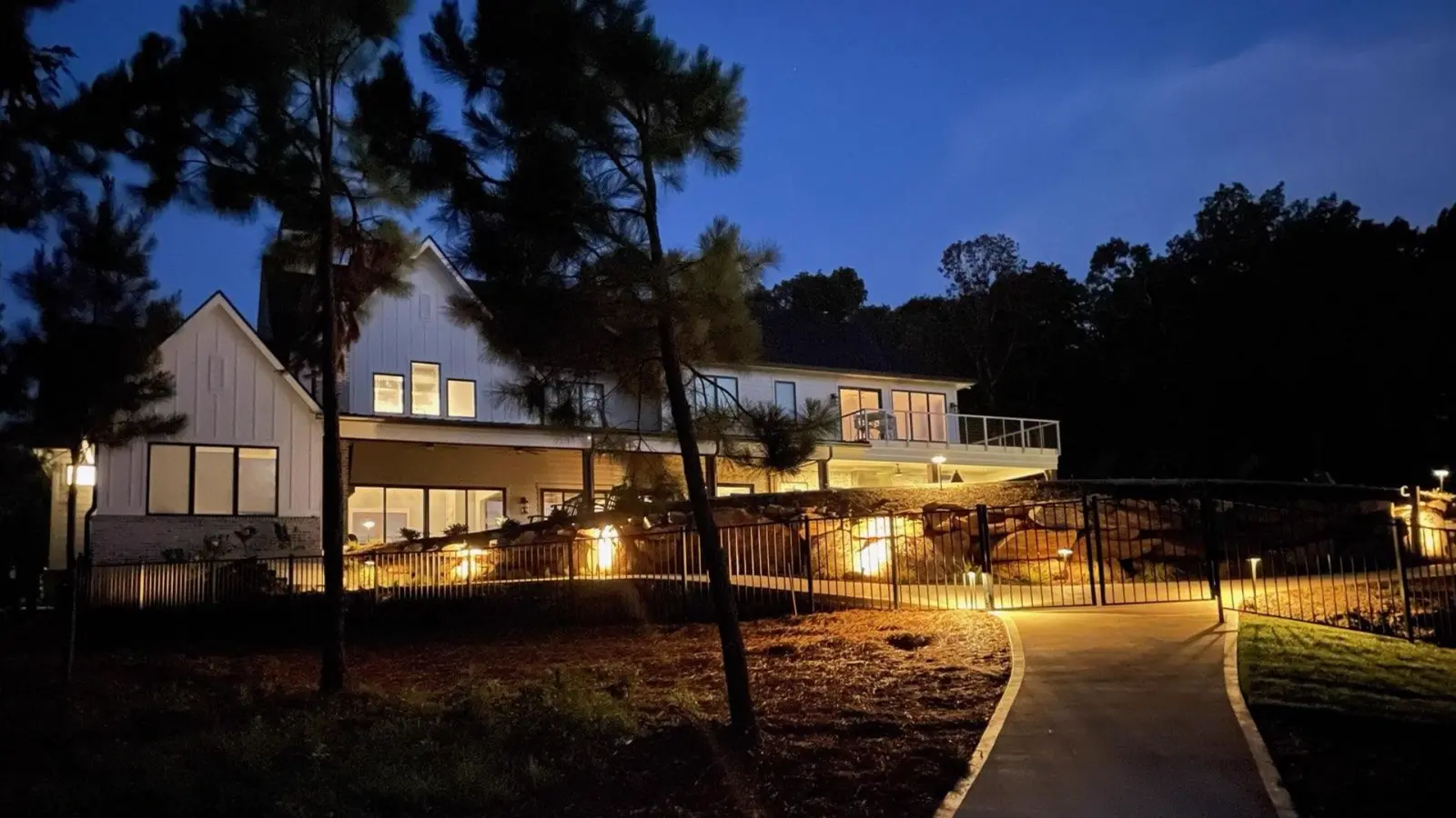outdoor residential lighting at night