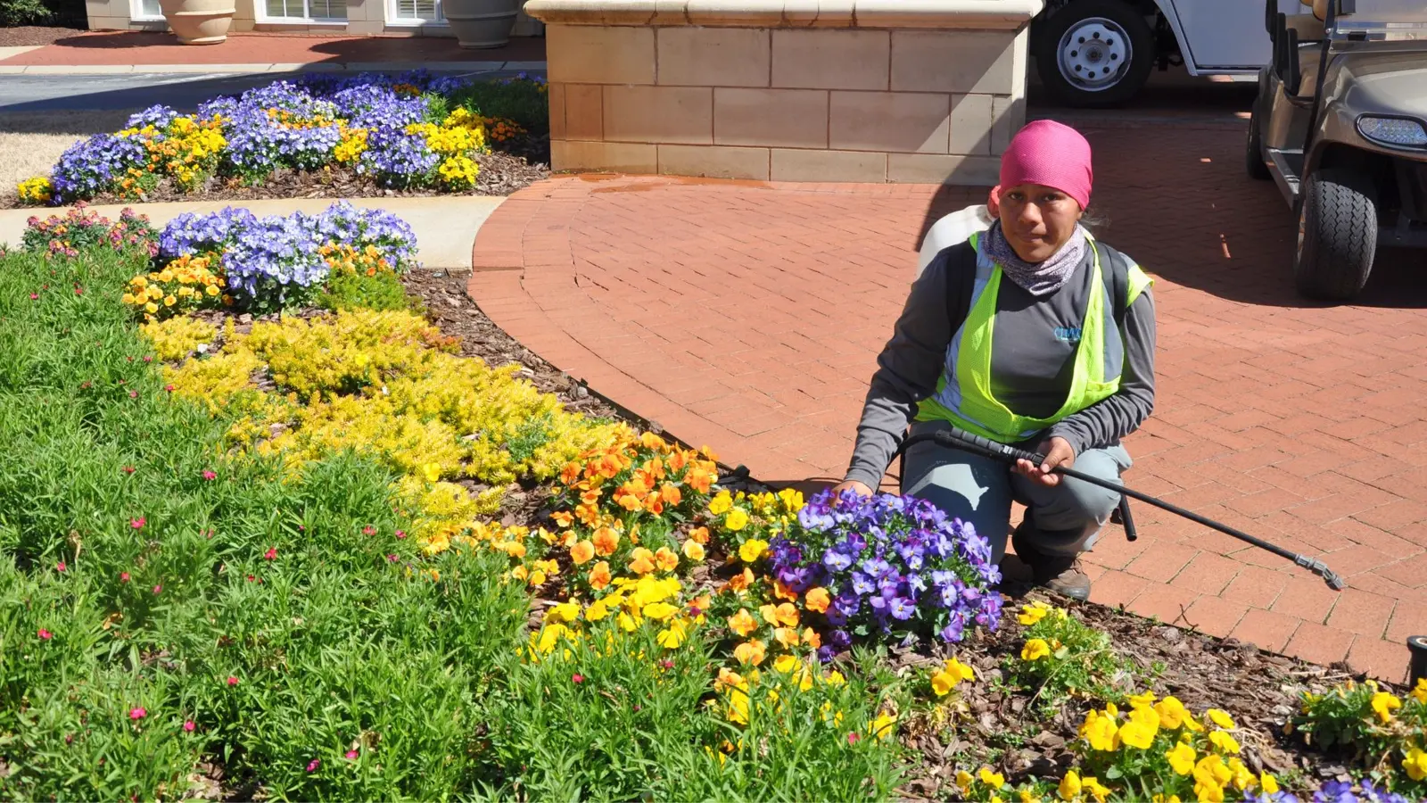 lawn maintenance worker